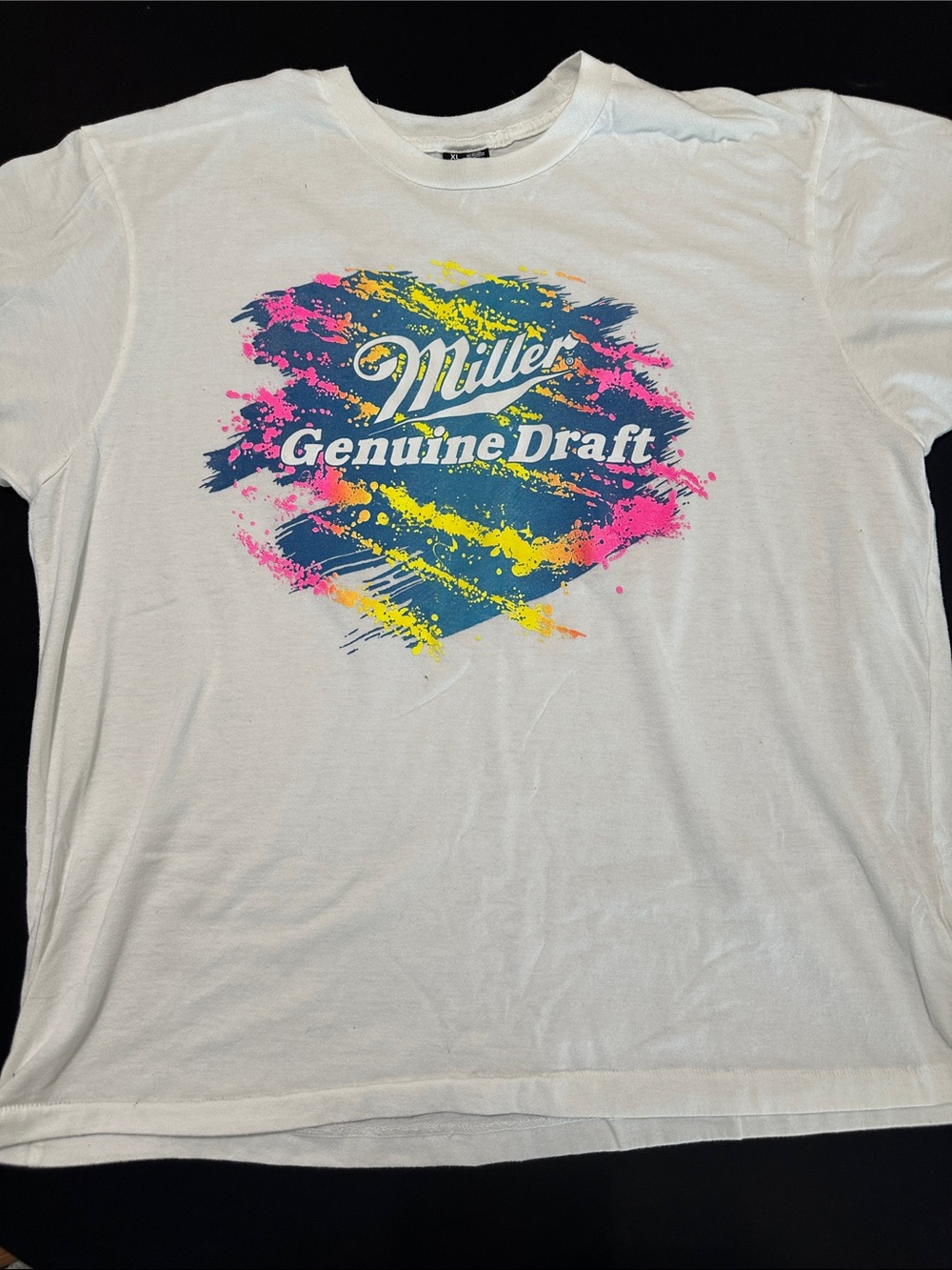 Buckle White Miller Genuine Draft Neon Splash Graphic Tee